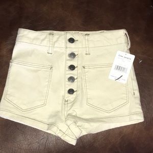 Free People Bridgette Button Fly Denim Shorts